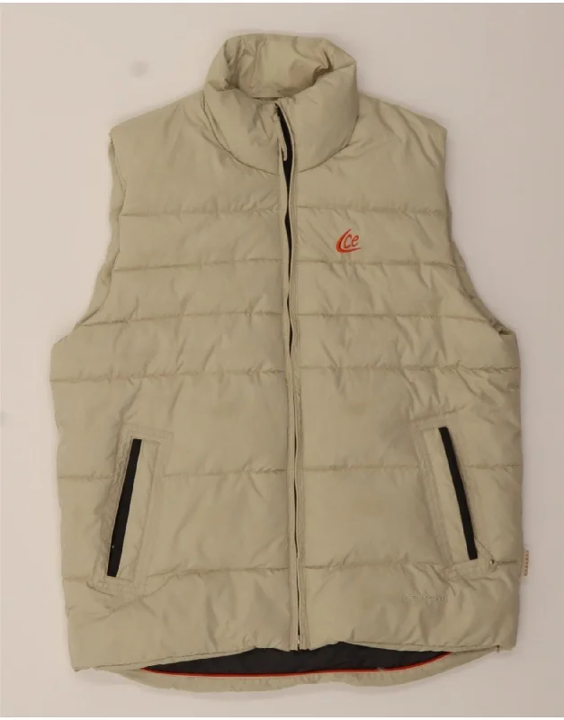 ICEPEAK Womens Padded Gilet IT 50 XL Beige Polyester Classic Women's Tweed