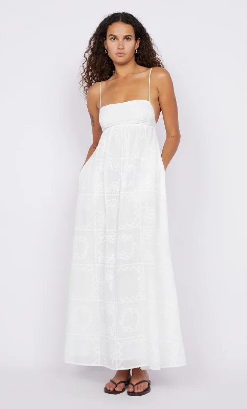 ZALEA MAXI DRESS - WHITE Preppy Women's College