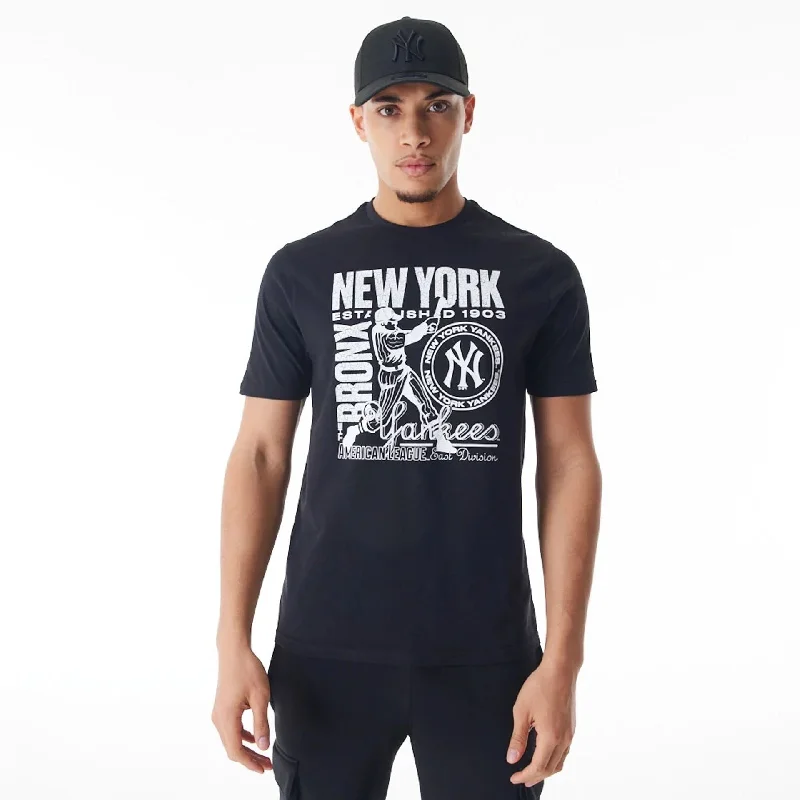 New York Yankees MLB Distressed Graphic Black T-Shirt Contemporary 