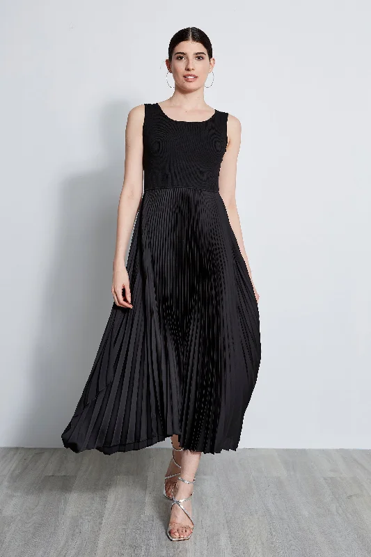 Pleated Midi Dress Bold Women's Animal Print