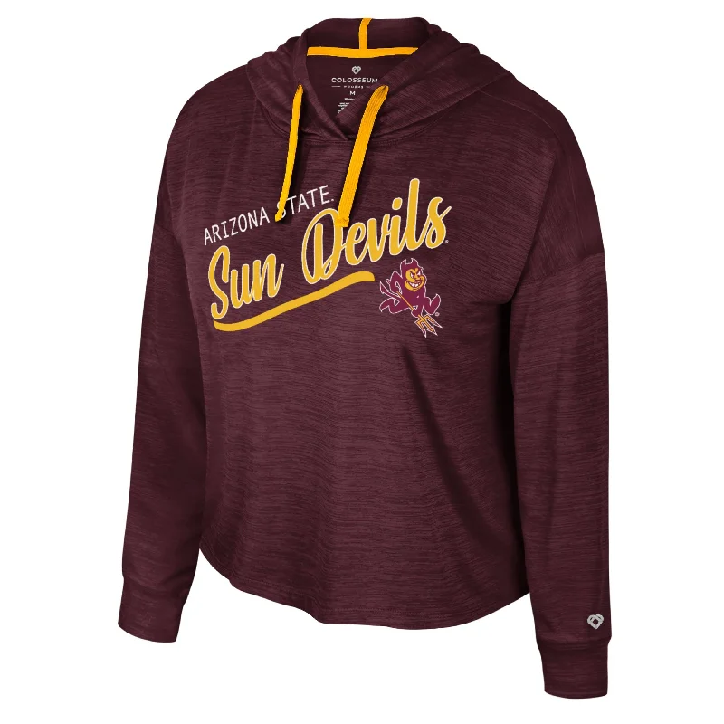 ASU Ladies Marina Hooded Top MRN Modern Women's 