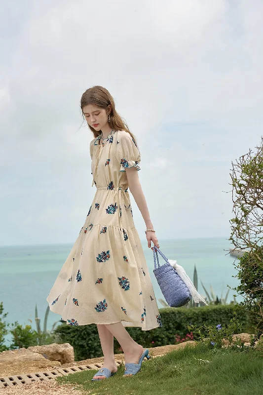 A-line Floral Maxi Dress for Women Vacation