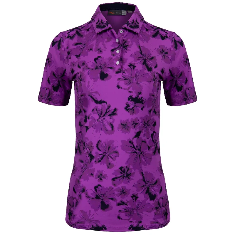 Womens Enya Printed Polo Foxglove/Atlanta Blue - SS24 Tough Women's Military - inspired Womens Enya Printed Polo Foxglove/Atlanta Blue - SS24 Tough Women's Military - inspired
