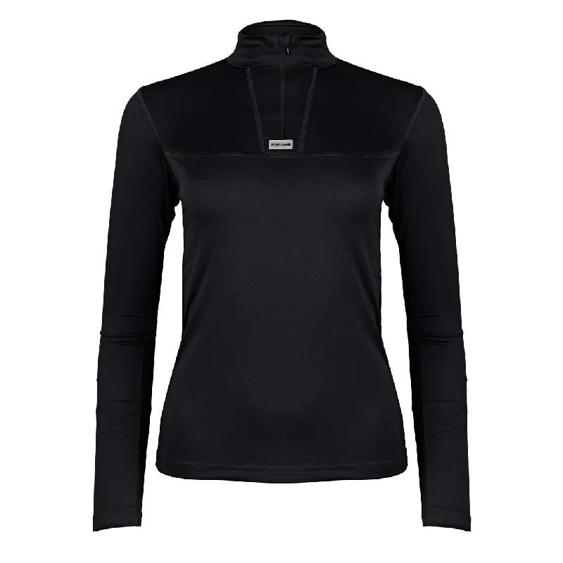 Paramo Womens Cambia Zip Neck Top Black Sleek Women's Metallic