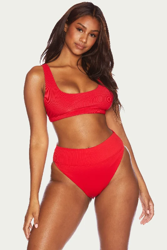 Peyton Top Red Casual Women's Loose - fitting