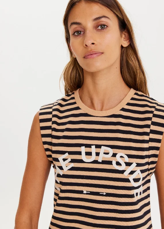 Cropped Muscle Tank Stripe