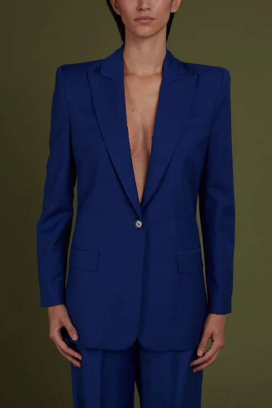 Blazer azul eléctrico Bold Women's Animal Print