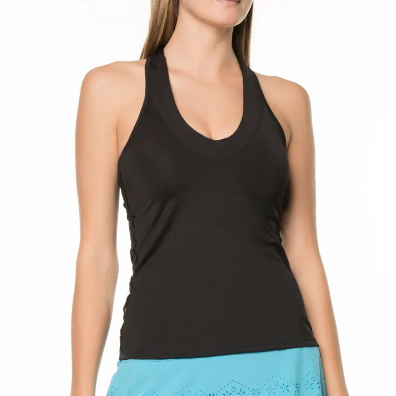 Lucky In Love V-Neck Tank - Black