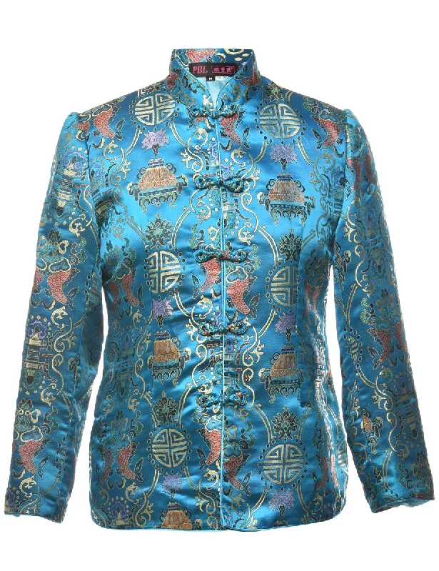 1980s Patterned Evening Jacket - M