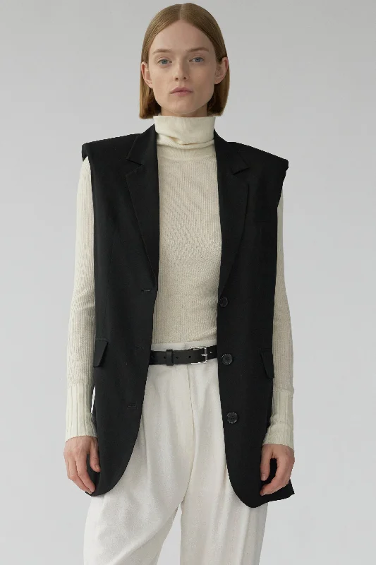 TOM WAISTCOAT - BLACK - SILK GEORGETTE Practical Women's Multi - 