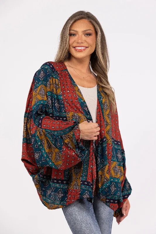 Be Okay Women's Puff Sleeve Kimono