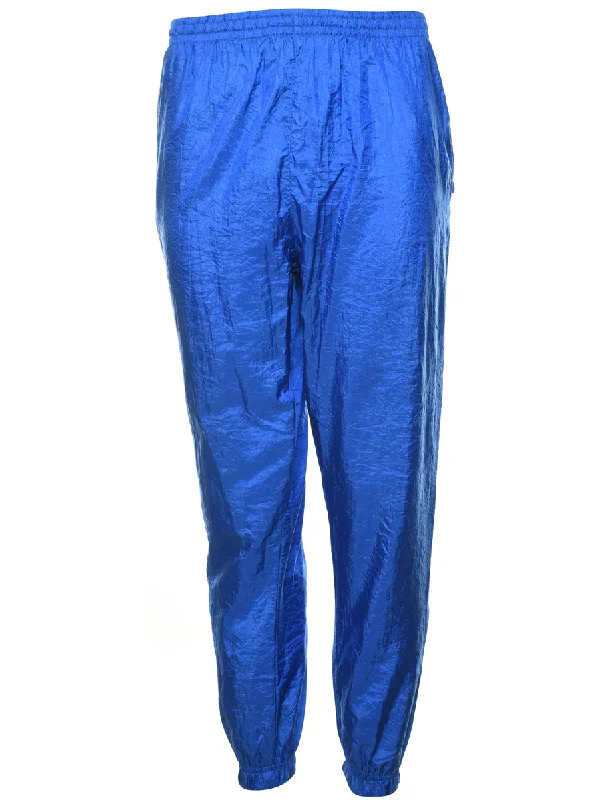 Blue Shiny Track Pants - W26 L28 Australian Beach