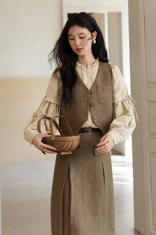 Vest and Skirt Set Separately Sold Modern Women's 