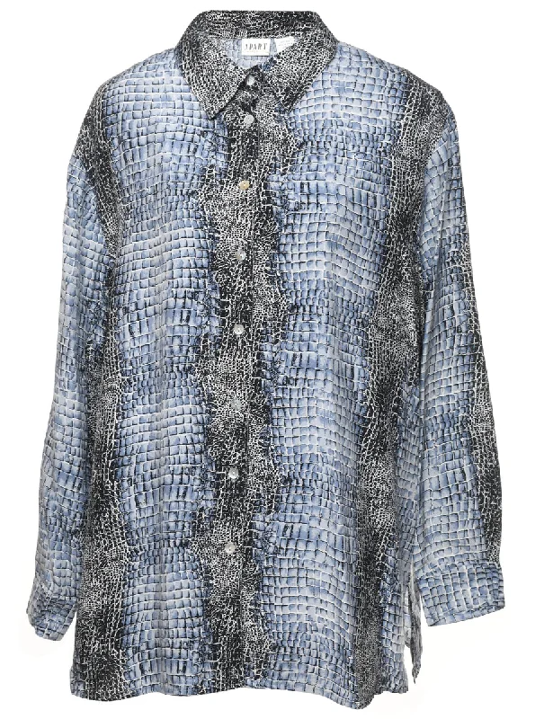 Blue Silk Shirt - XL Refined Women's 