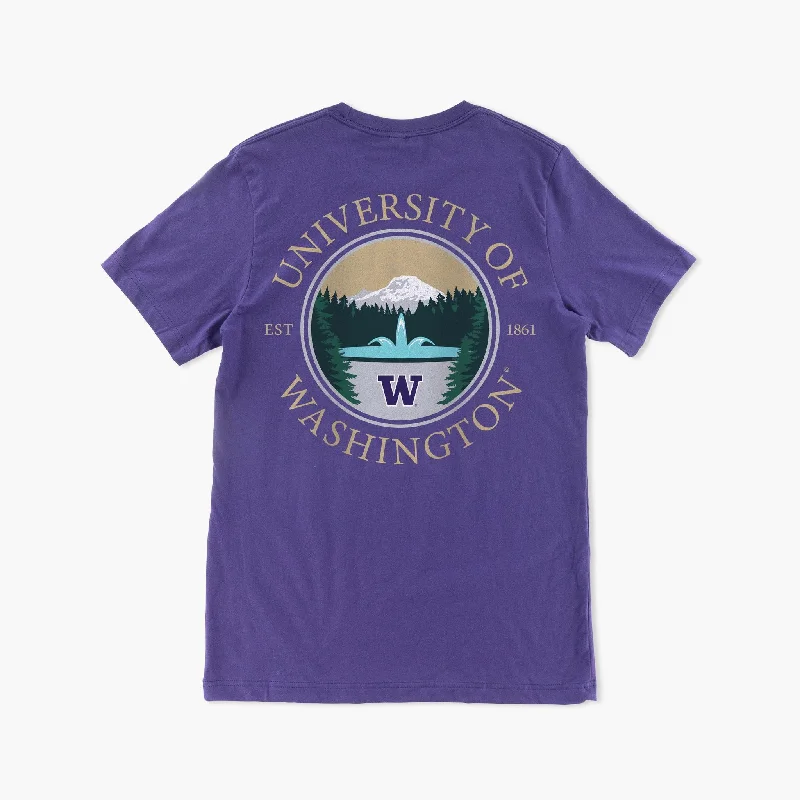 Washington Huskies Rainier Vista Purple T-Shirt Laid - back Women's Vibe