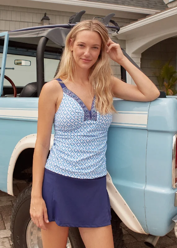 Seaside Embroidered Tankini Top Elegant Women's Formal 