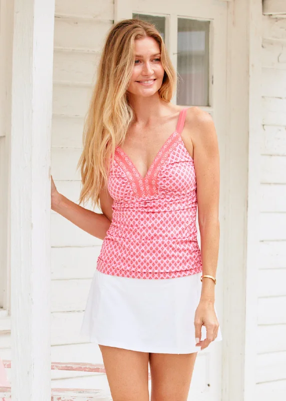 Boca Raton Embroidered Tankini Top Refined Women's Hand - crafted