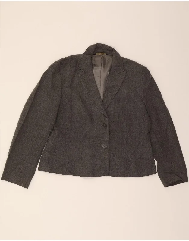 LAURA ASHLEY Womens 2 Button Blazer Jacket UK 18 XL Grey Viscose Refined Women's 