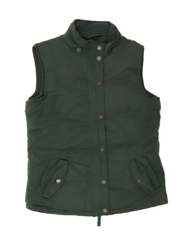 FAT FACE Womens Padded Gilet UK 12 Medium Green Polyester Unique Women's Upcycled