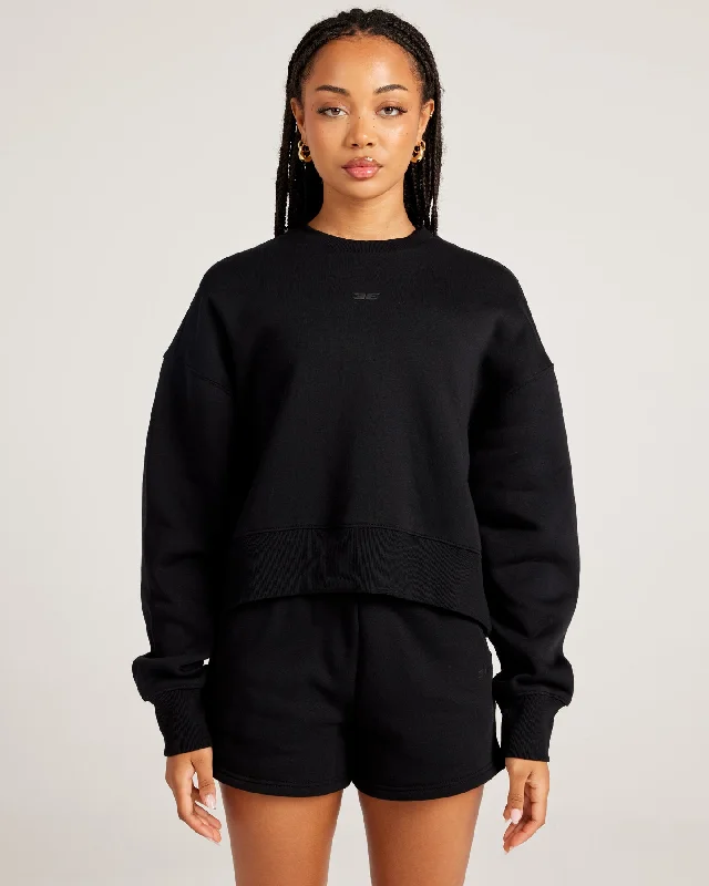Omni Relaxed Crewneck - Black Dapper Women's 1920S