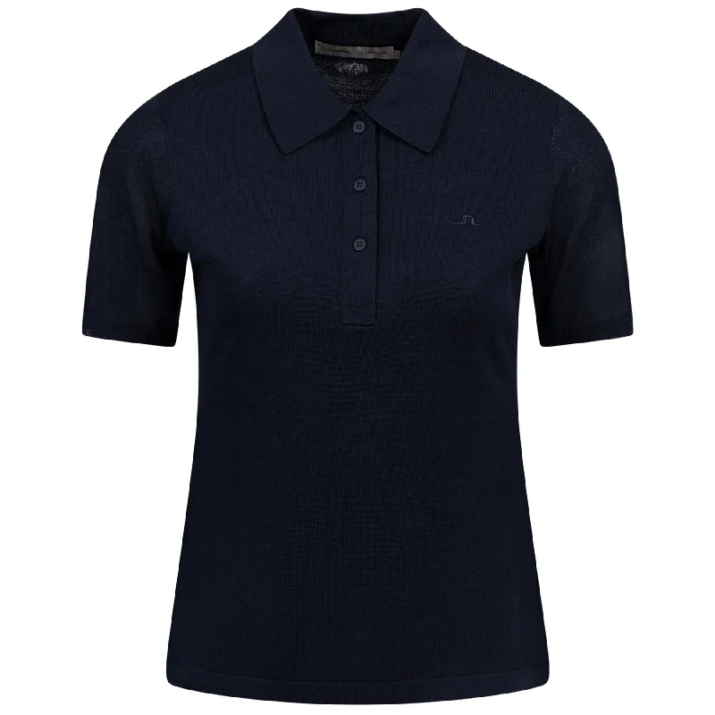 x Glenmuir Womens Amandine Knitted Polo Navy - PS25 Traditional Women's Wool