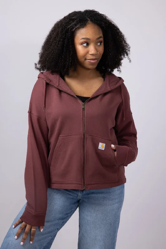 Carhartt Tencel Loose Fit Full Zip Jacket for Women in Dark Red | 106837-RB3 Compression Carhartt Tencel Loose Fit Full Zip Jacket for Women in Dark Red | 106837-RB3 Compression