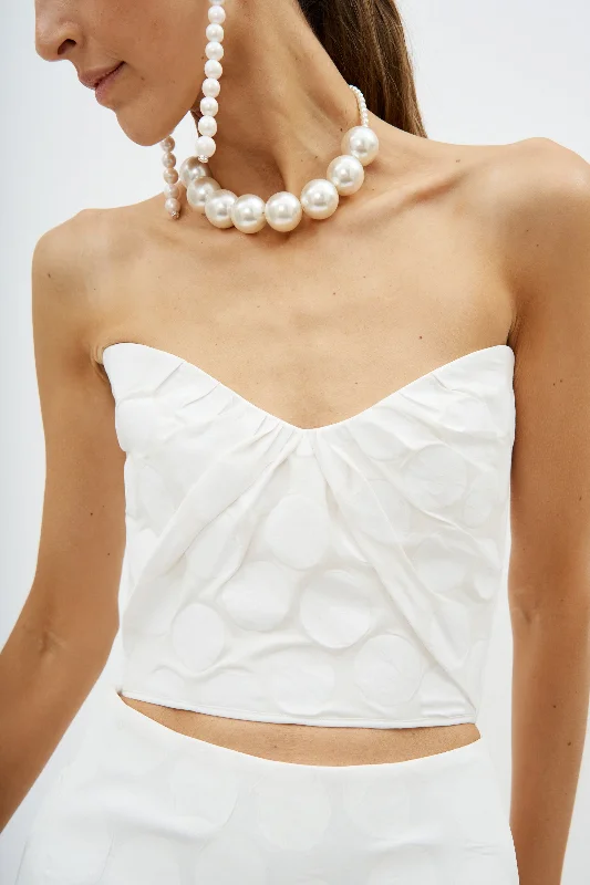 Immortelle White Spot Bustier Streetwear Style for 