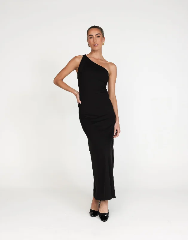 Zuelia Maxi Dress (Black) Sophisticated Women's 