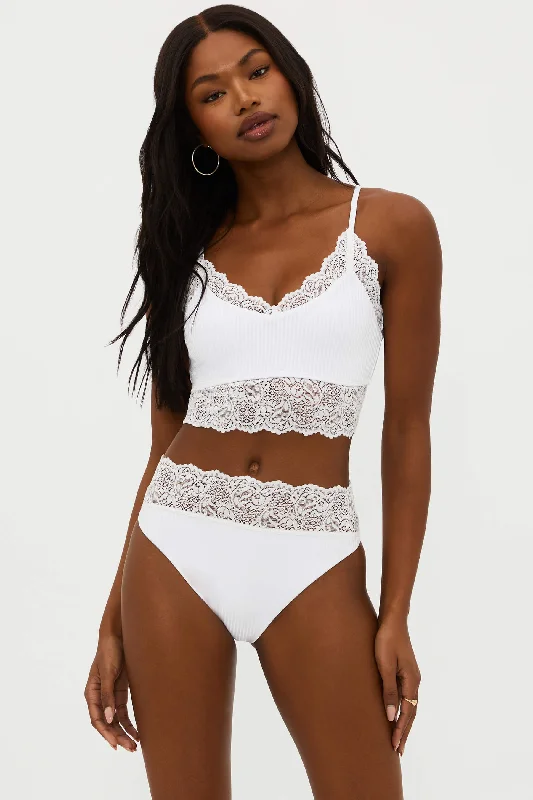 Lila Lace Top White Relaxed Women's 