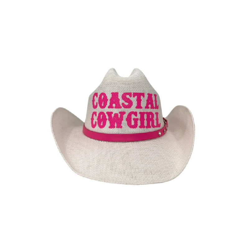 CH-1043- COSTAL COWGIRL WHITE/PINK Trendy Women's 