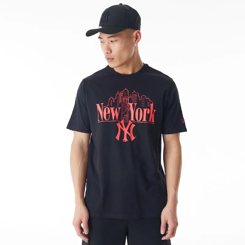 New York Yankees MLB Graphic Black T-Shirt Hip Women's Urban