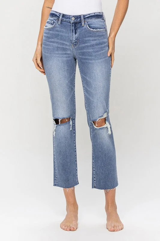 High Rise Straight With Clean Raw Hem Cozy Women's Sherpa - lined