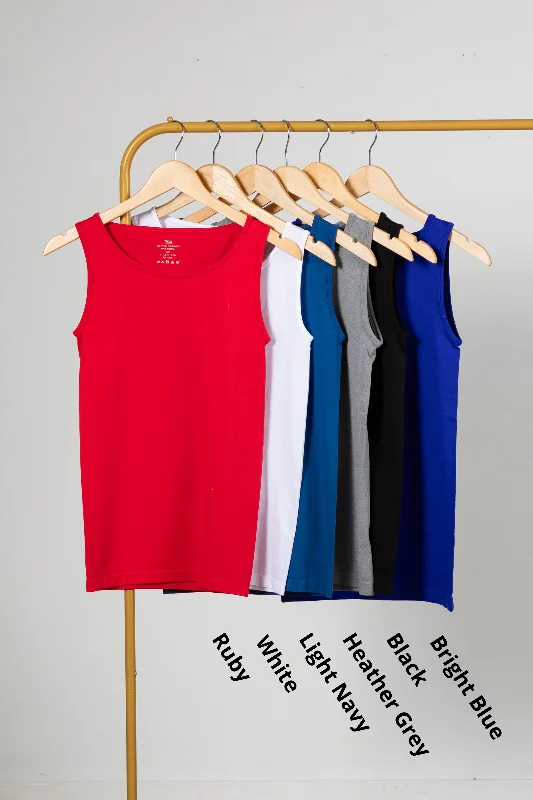 Scoop Neck Seamless Knit Tank Top Elegant Women's 