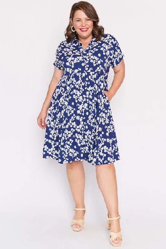 Kimba Blue Petal Whimsy Dress Artistic Women's Avant - 