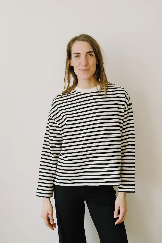 sweatshirt - frankaa maarlen - undyed / black stripe