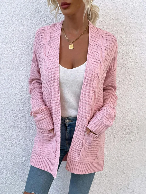 Open Front Cardigan with Pockets