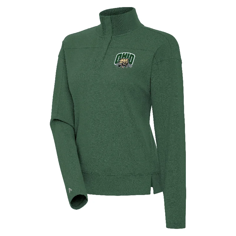Ohio Women's Green Fleece Quarter-Zip Sophisticated Women's 