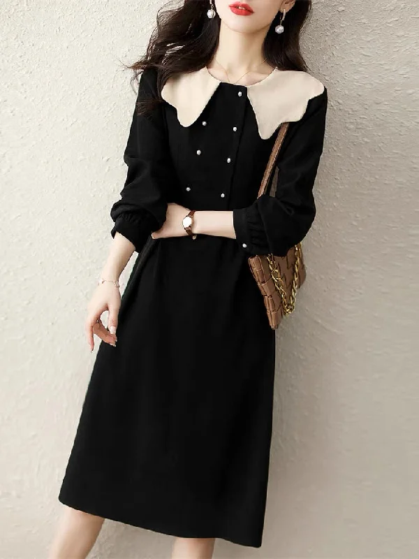 Black Dress W/ Contrast Collar