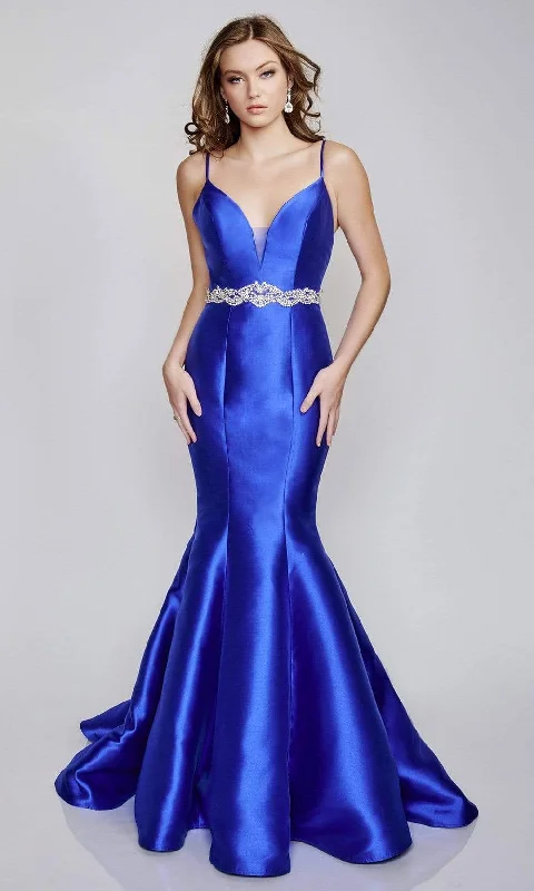 Nina Canacci - 2318 Spaghetti Strap Mermaid Gown Unique Women's Upcycled