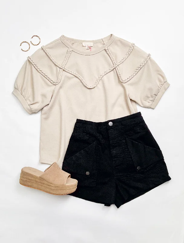 COMMON GROUND BONE BRAIDED TOP