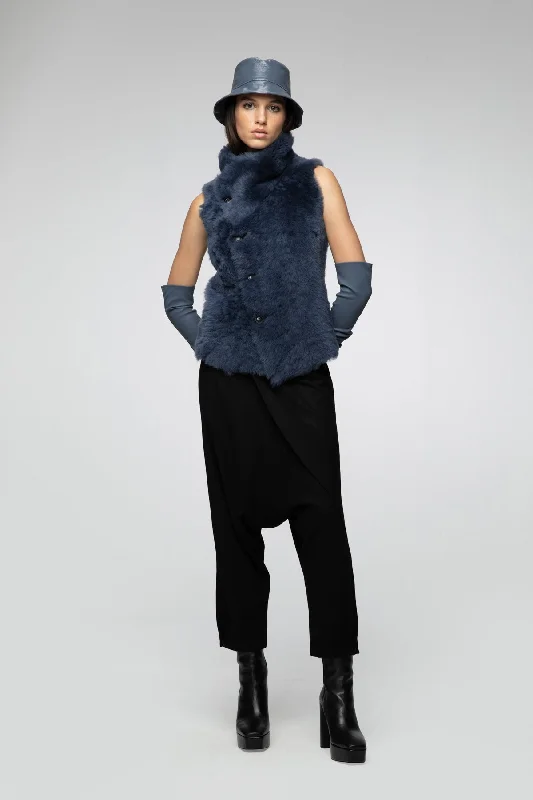 Nova - Indigo Shearling Vest Bohemian Women's Free