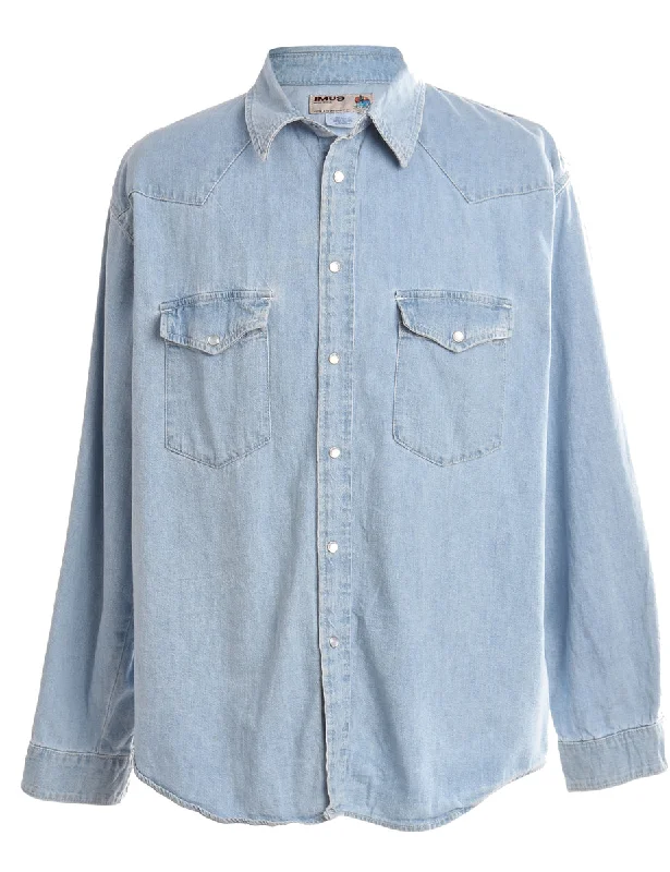 1980s Western Denim Shirt - XL