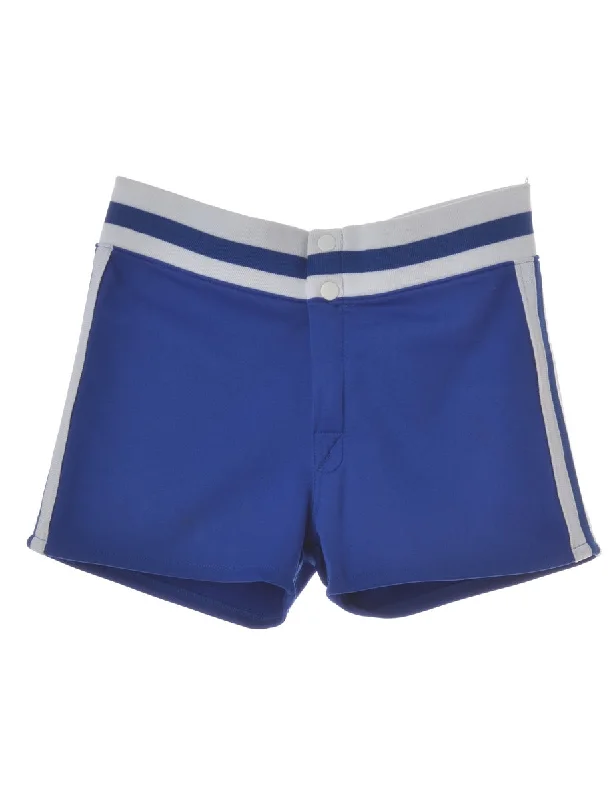 Blue Baseball Shorts Preppy Women's College