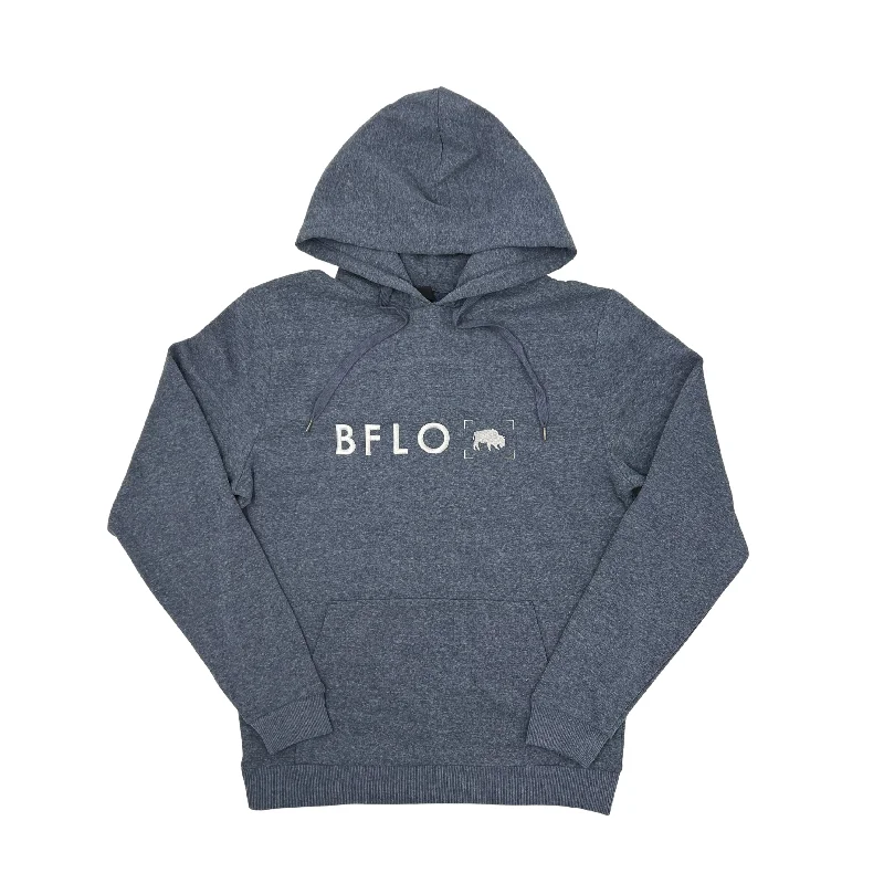 BFLO Embroidered Heather Navy Hoodie British Gentlewoman Style