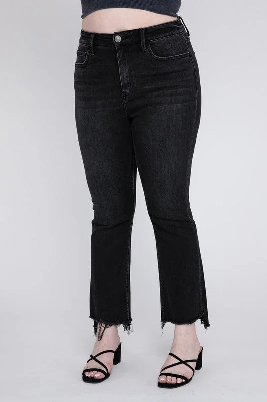 Plus Size High Rise Crop Flare Jeans Refined Women's 