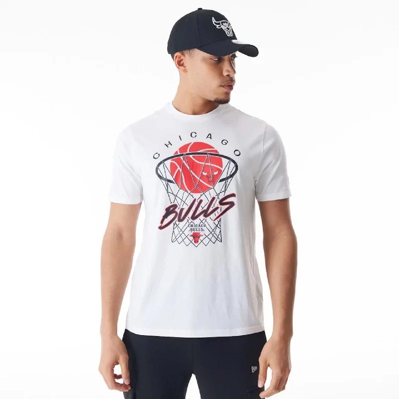 Chicago Bulls NBA Net Graphic White T-Shirt Polished Women's Silk