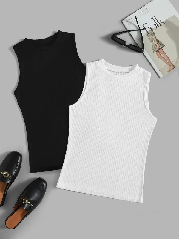 Casual Plain Round Neck Regular Women Tank Top & Cami