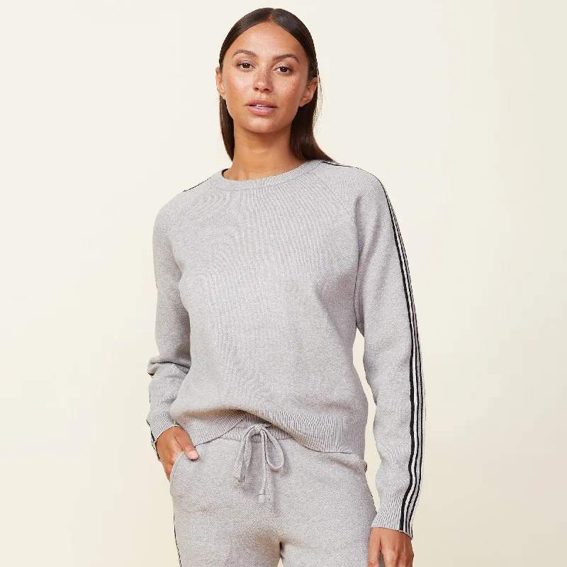 Soft Knit Track Raglan Sweater Cool Women's Distressed
