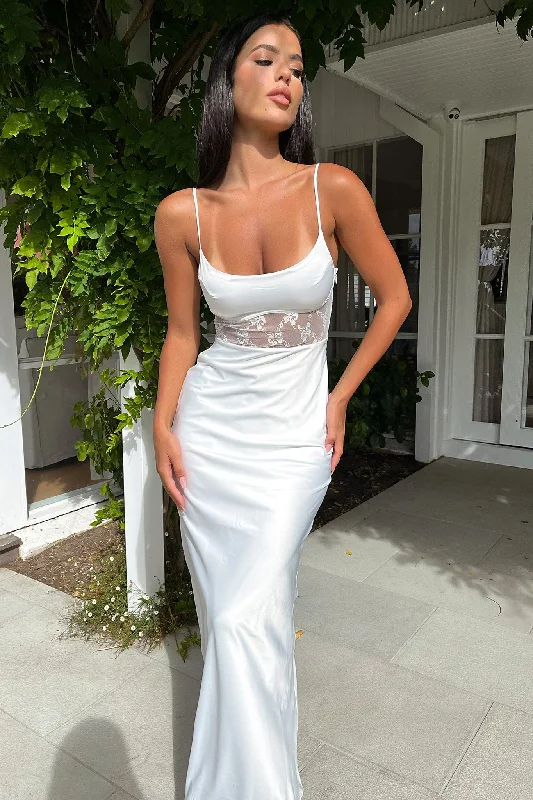 Azaria Maxi Dress - White Stylish Women's Neon