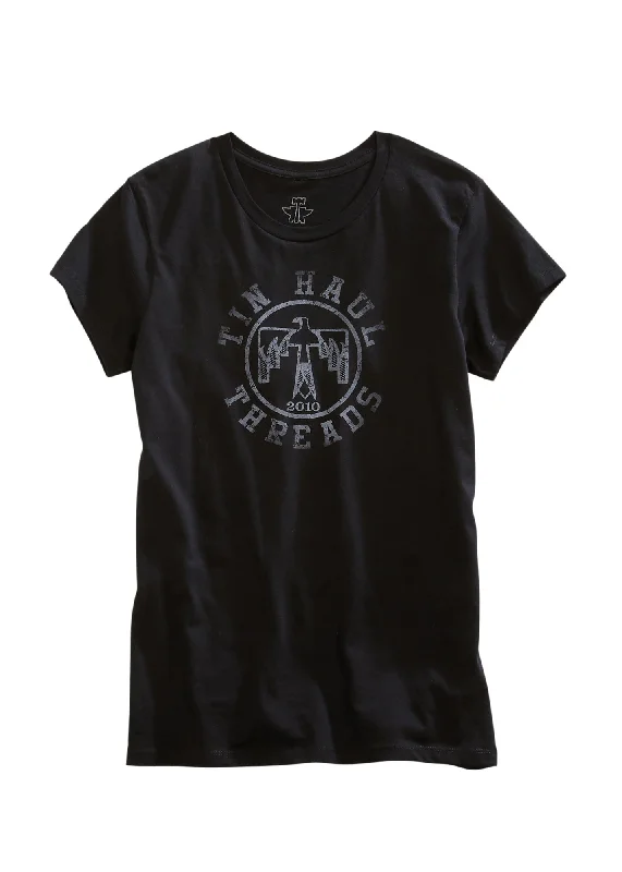 Tin Haul Womens Black 100% Cotton Thunderbird Threads S/S T-Shirt Dynamic Women's Moto Tin Haul Womens Black 100% Cotton Thunderbird Threads S/S T-Shirt Dynamic Women's Moto